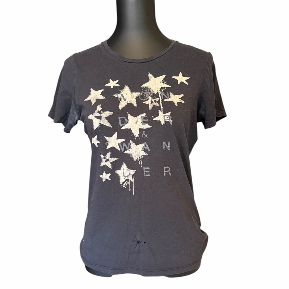 Thrashed Vans Star T-shirt Women’s Size S/M Skater Grunge Y2K
